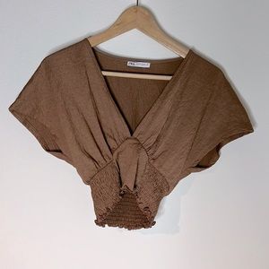 Brown Zara crop top size small